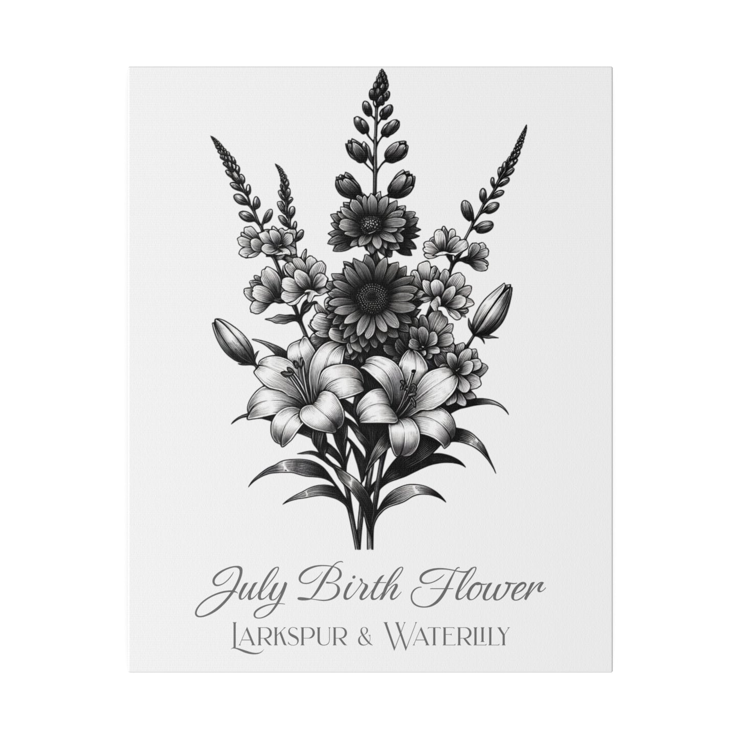 July Birth Flower Bouquet - Larkspur & Waterlily