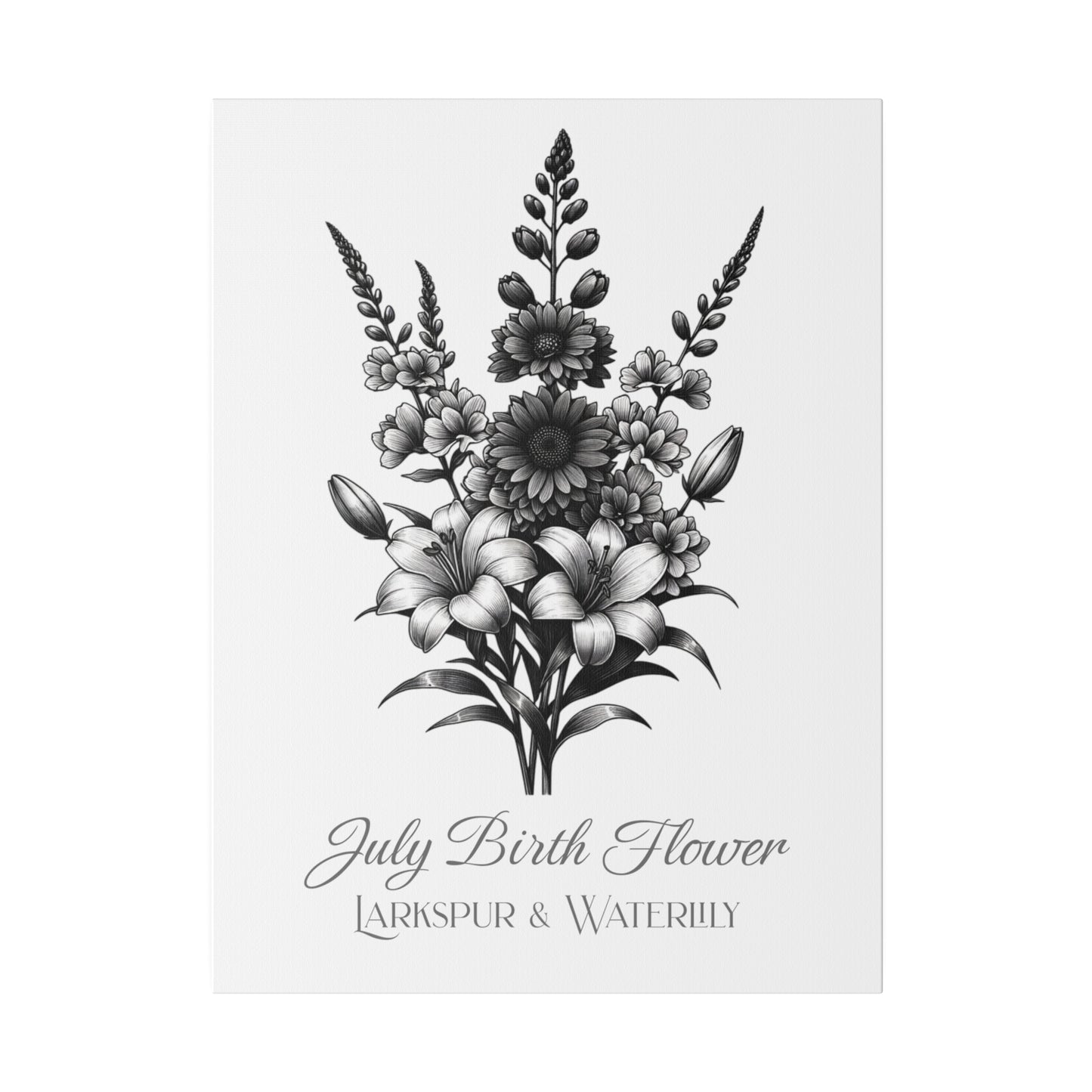 July Birth Flower Bouquet - Larkspur & Waterlily