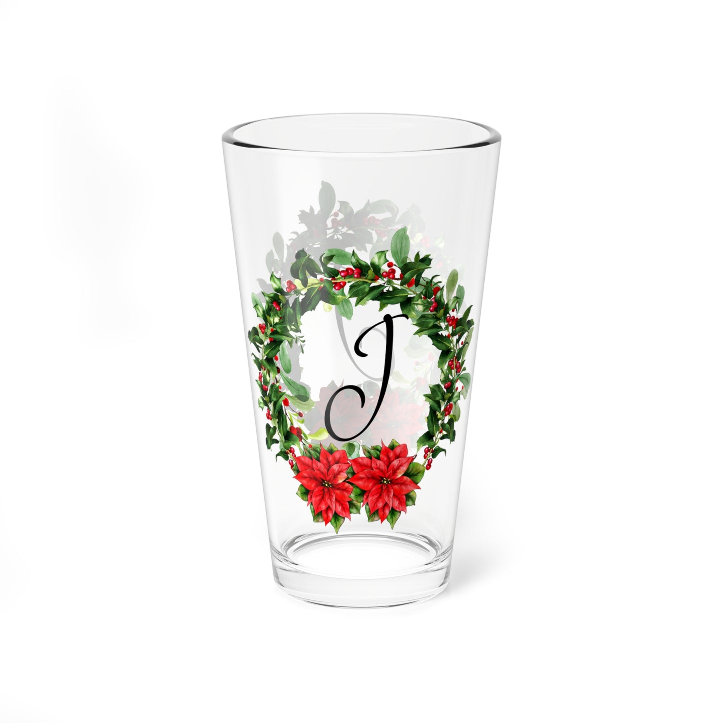 Christmas Wreath Glass "J"