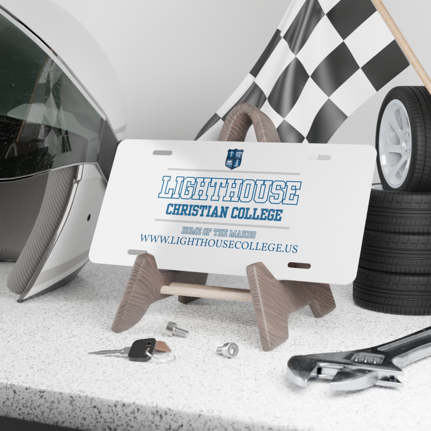 LCC MAKO Vanity Plate - Lighthouse Christian College License Plate