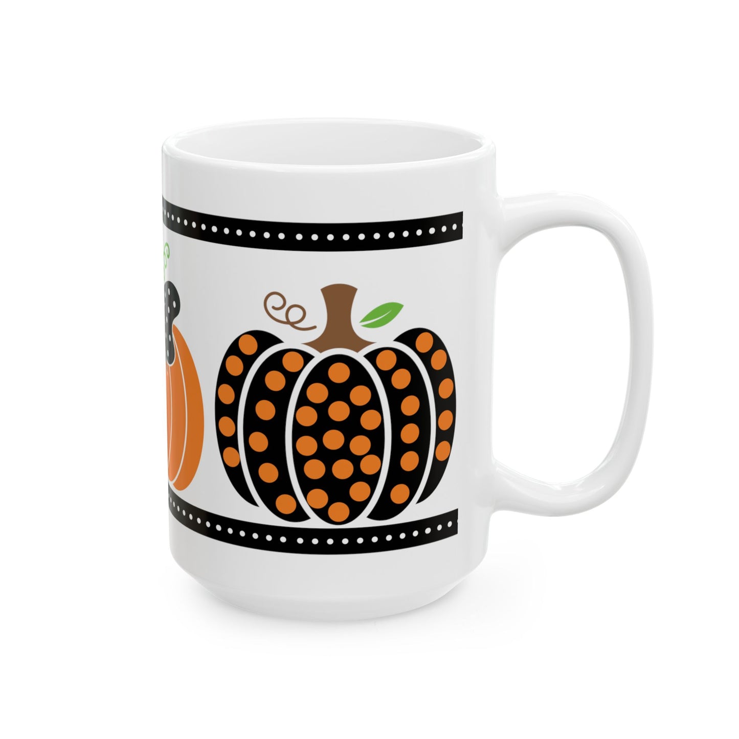 Polka Dot Pumpkin Mug