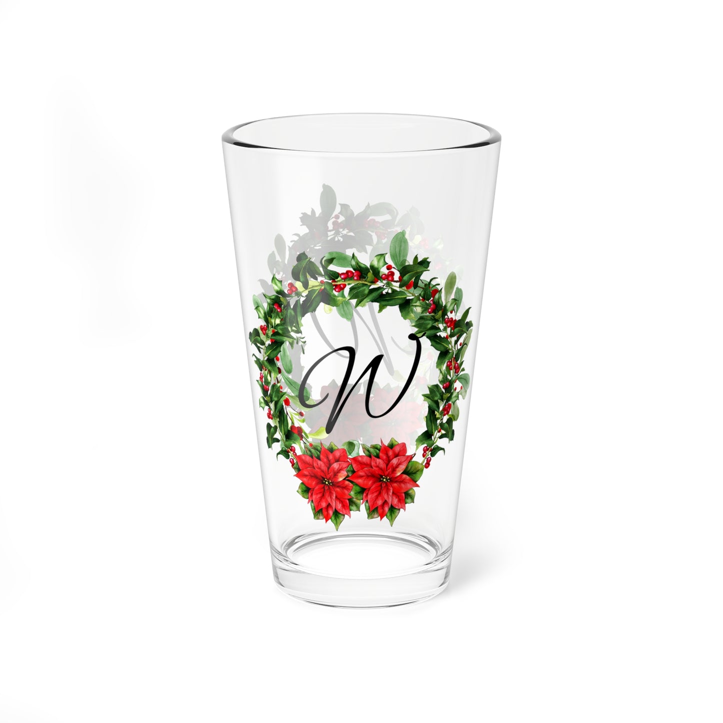 Christmas Wreath Glass "W"