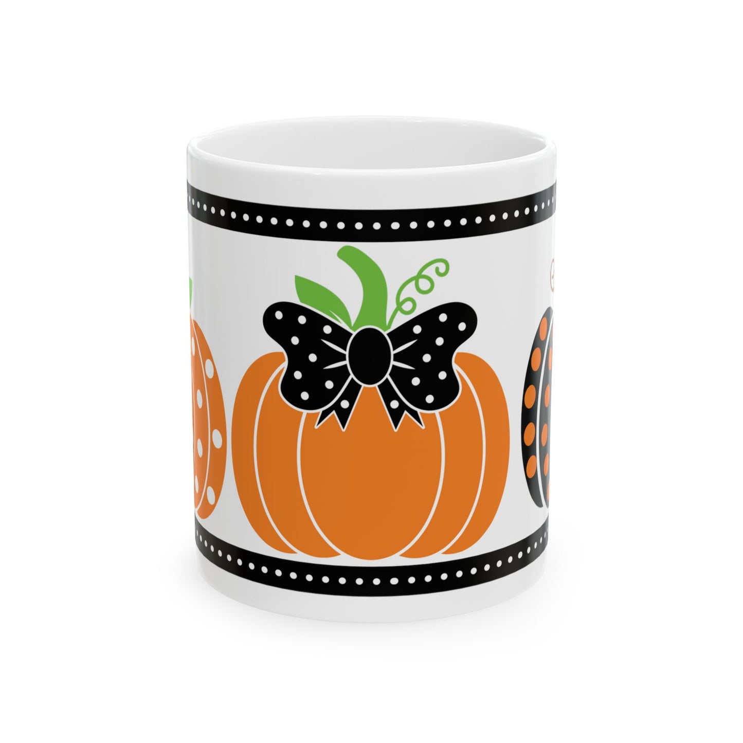 Polka Dot Pumpkin Mug