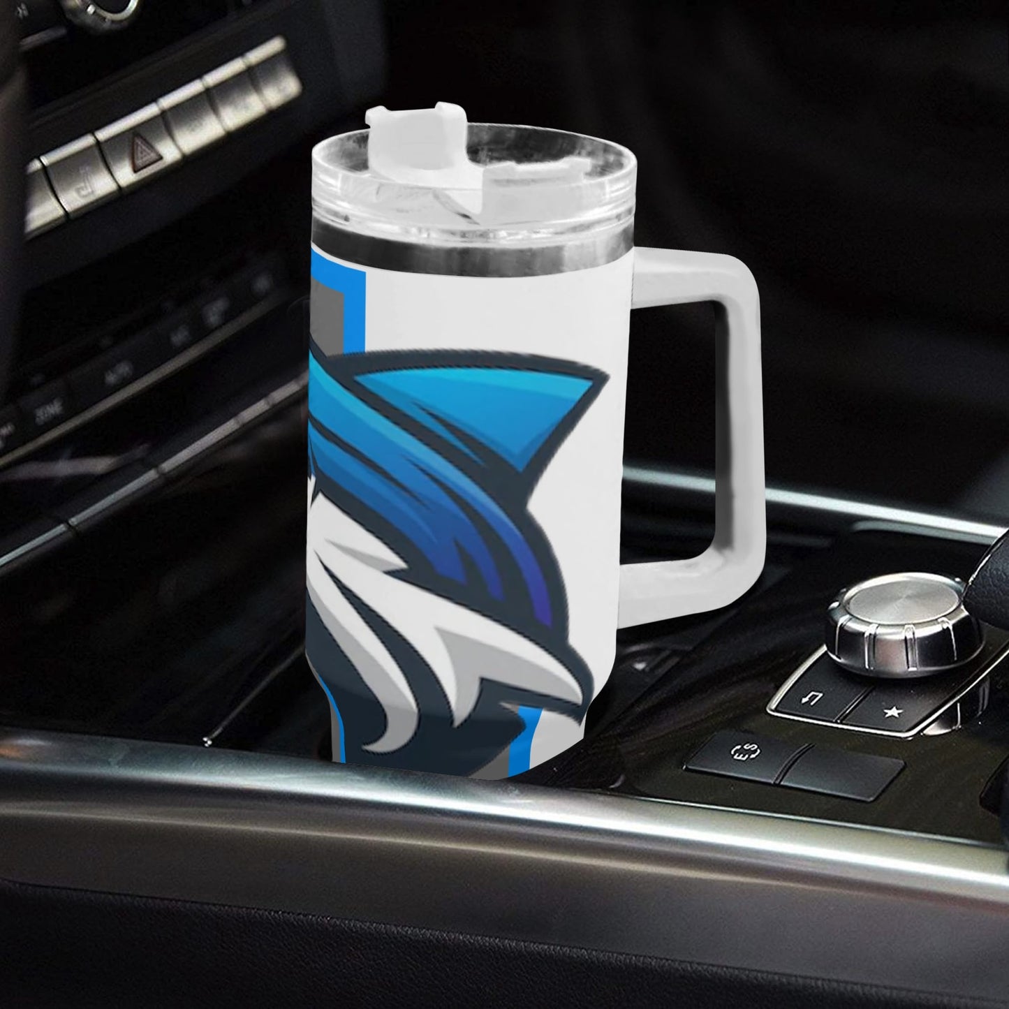 MAKOS 40oz Stainless Steel Tumbler with Handle and Straw