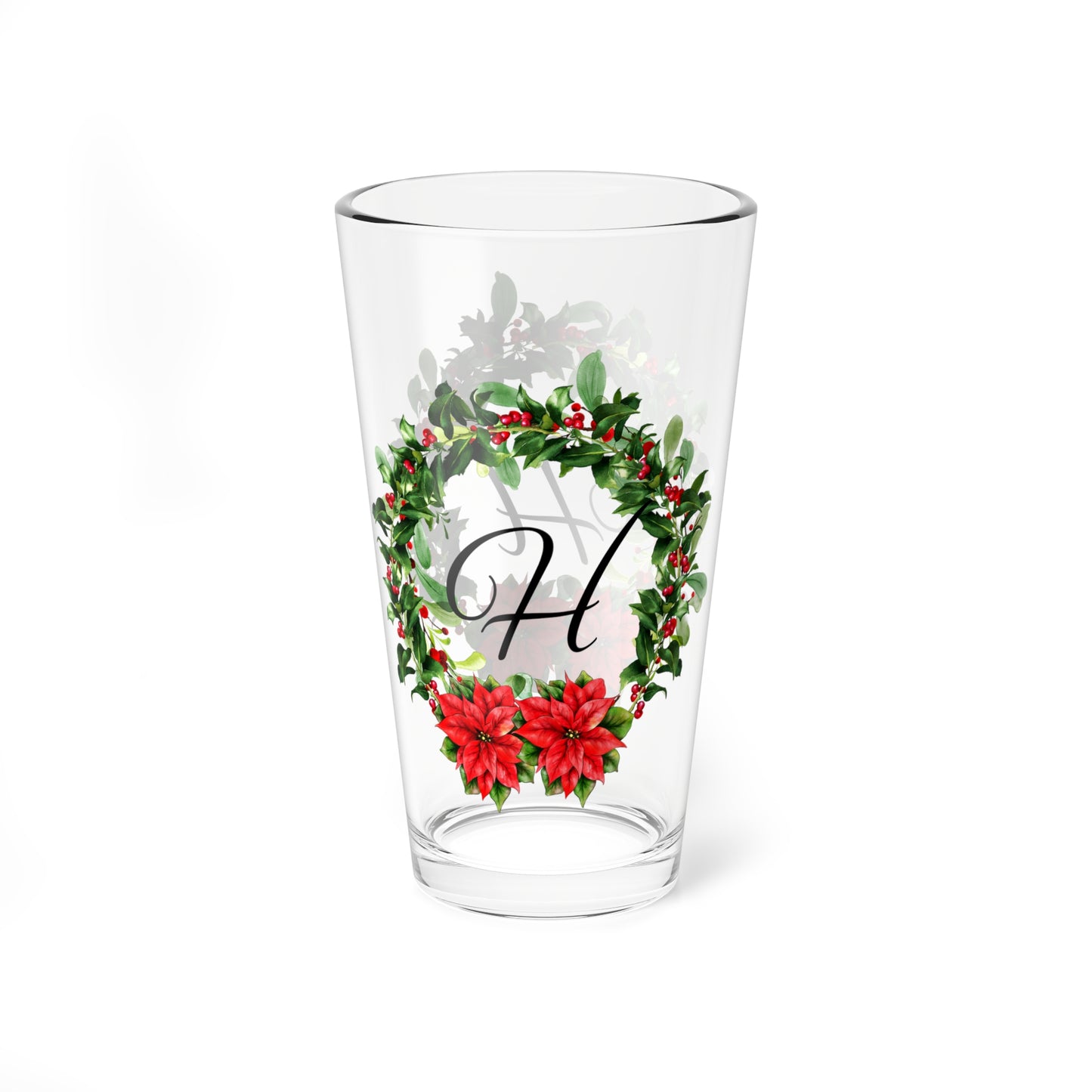 Christmas Wreath Glass "H"