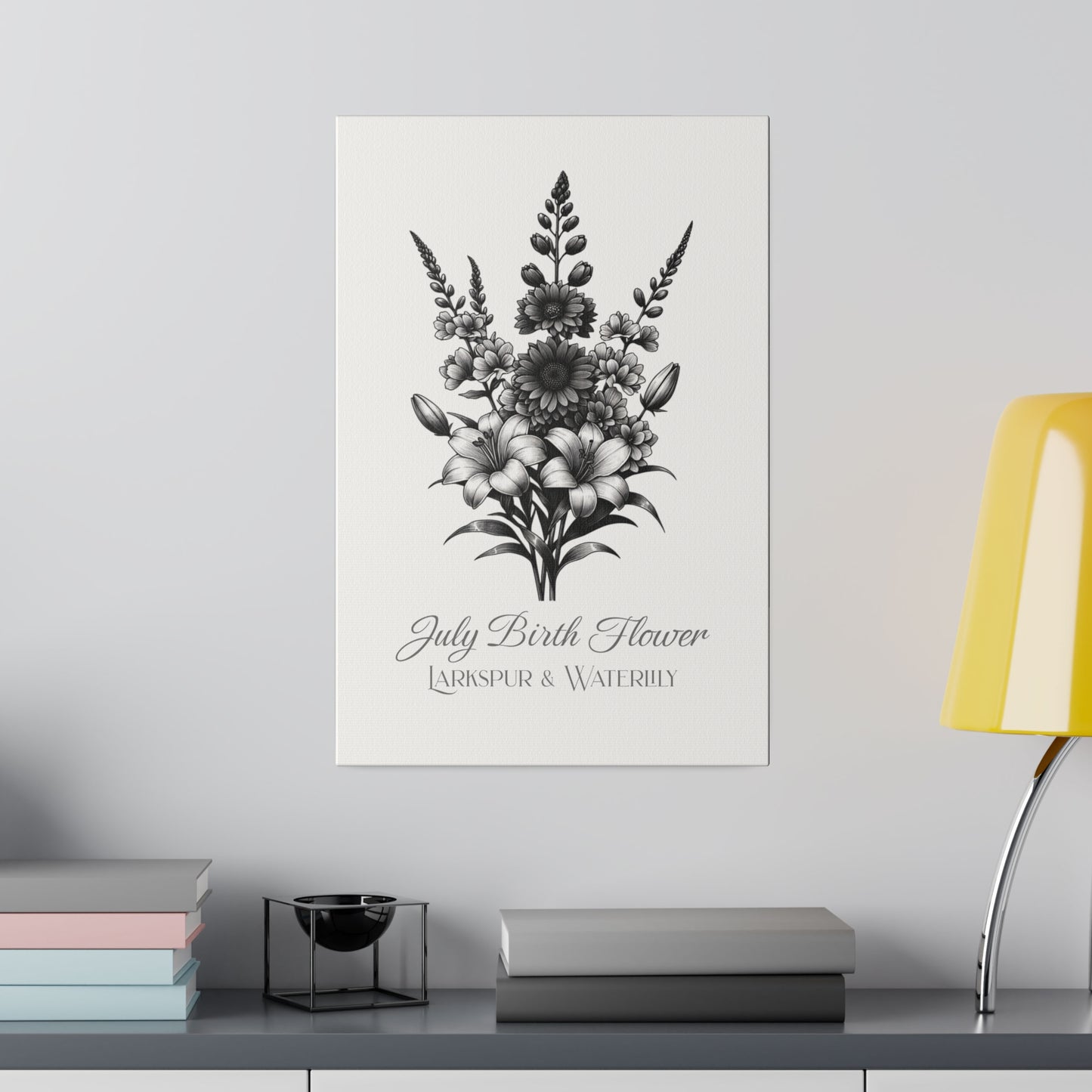 July Birth Flower Bouquet - Larkspur & Waterlily