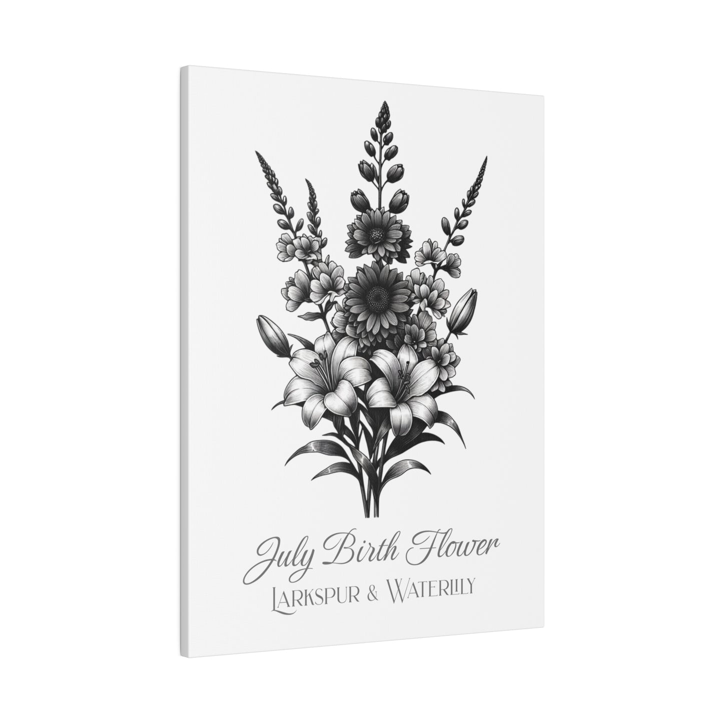 July Birth Flower Bouquet - Larkspur & Waterlily