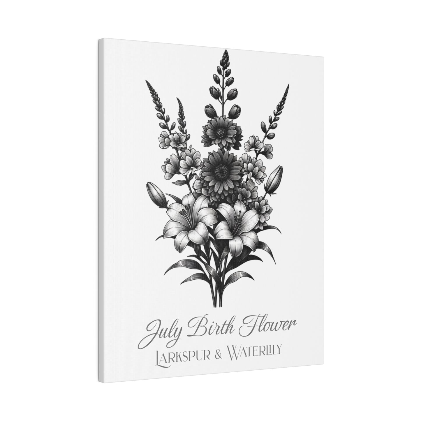 July Birth Flower Bouquet - Larkspur & Waterlily