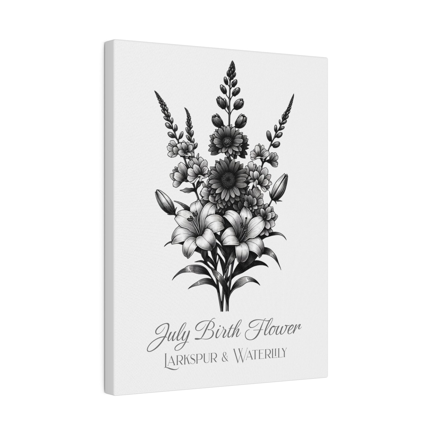 July Birth Flower Bouquet - Larkspur & Waterlily