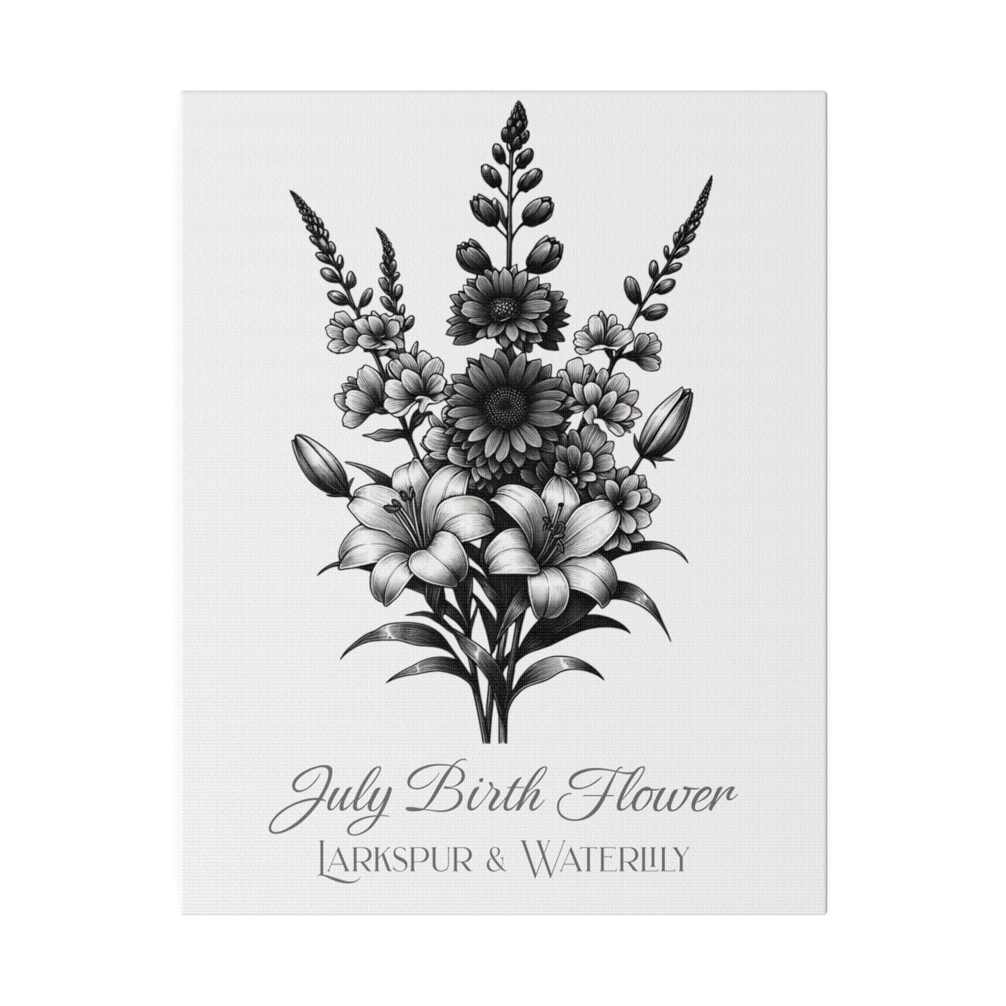 July Birth Flower Bouquet - Larkspur & Waterlily