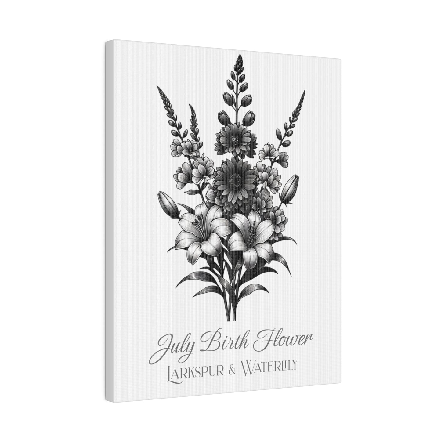 July Birth Flower Bouquet - Larkspur & Waterlily