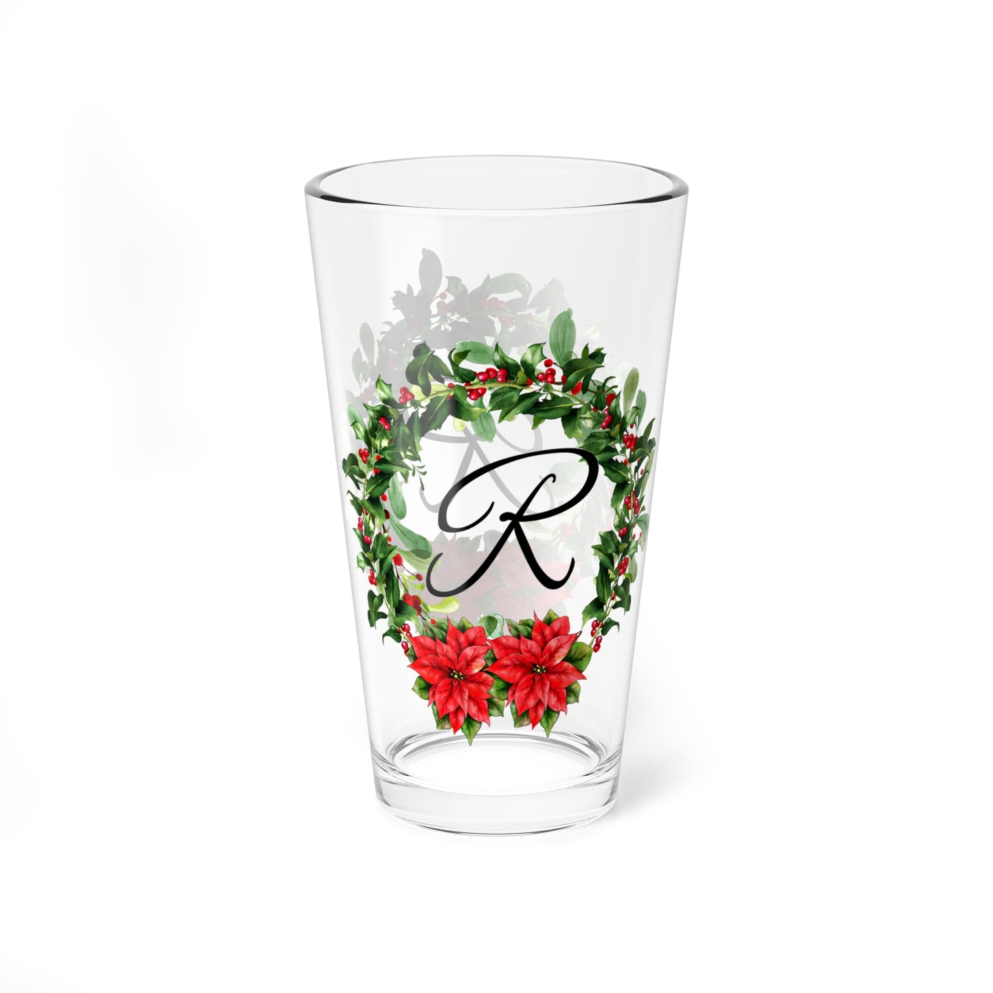 Christmas Wreath Glass "R"