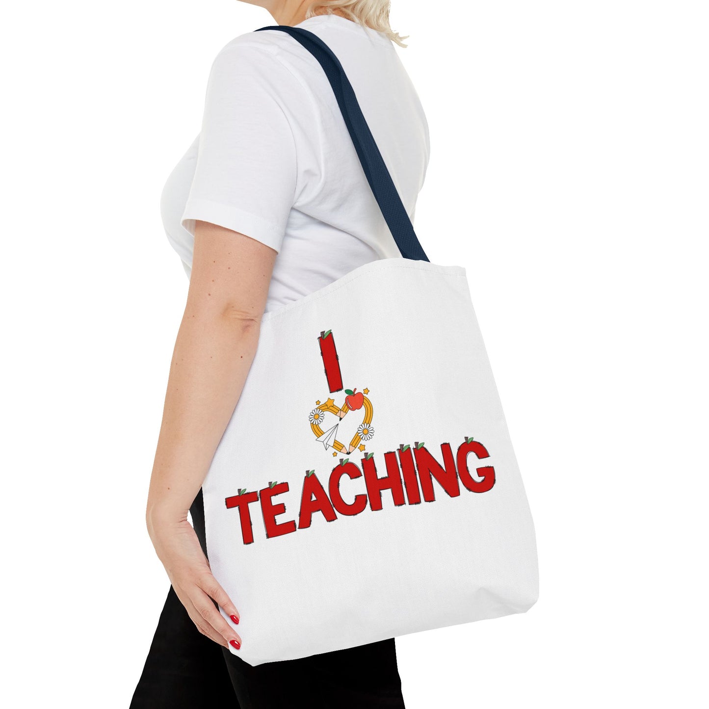 Teaching Tote Bag – "I Love Teaching" Teacher Gift Canvas Tote for Educators