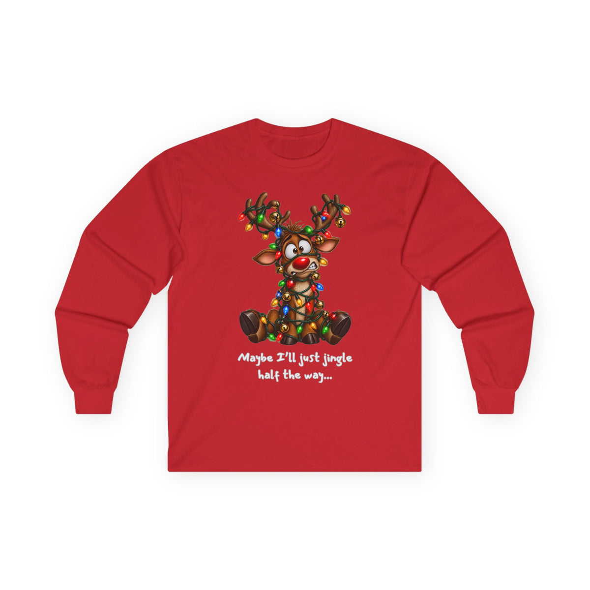 Festive Christmas Reindeer Long Sleeve Tee