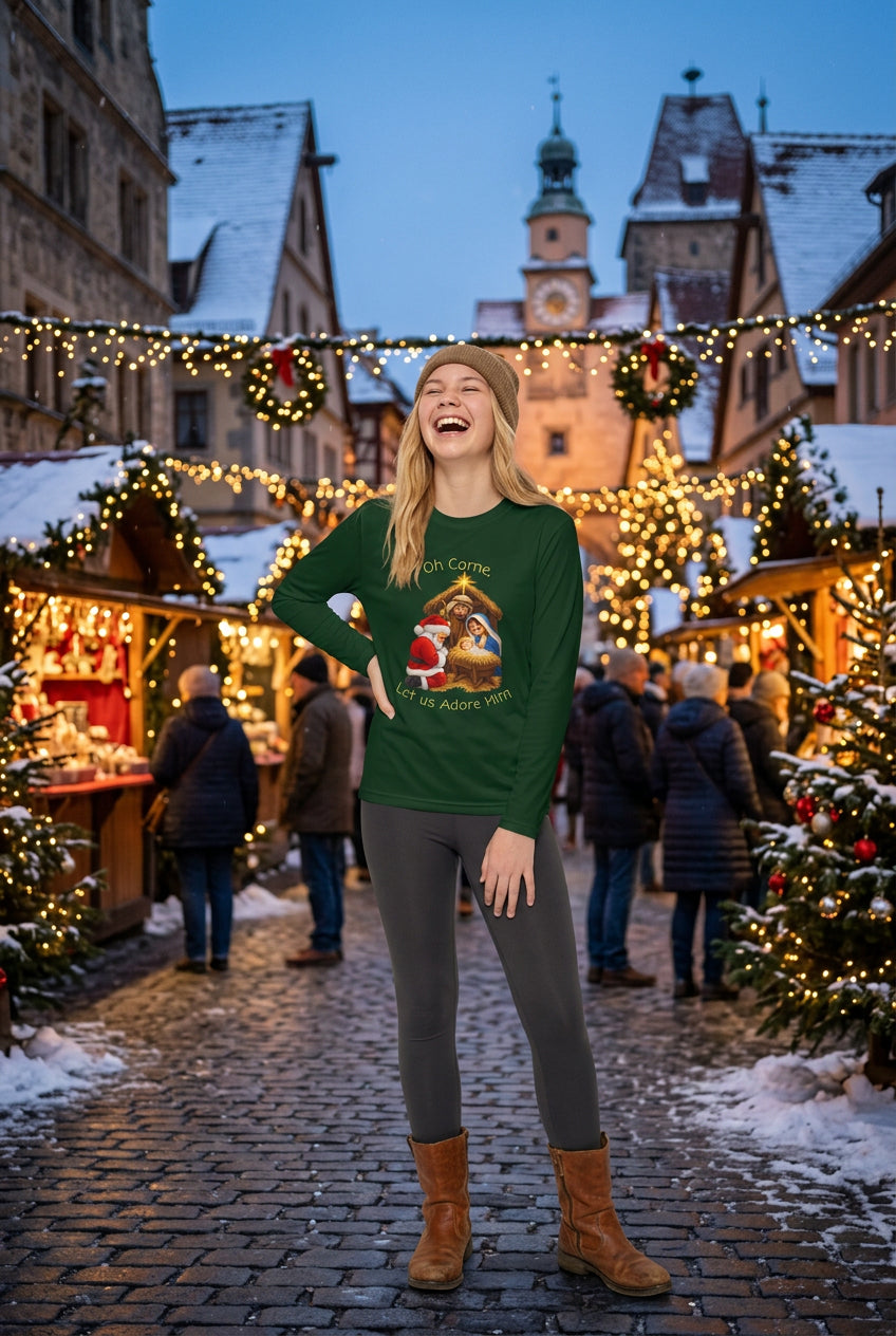 Christmas Nativity Youth Long Sleeve Tee