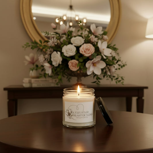 Soy Scented Candle Jar — Amber or Clear Glass with Black Lid (4 oz & 9 oz)