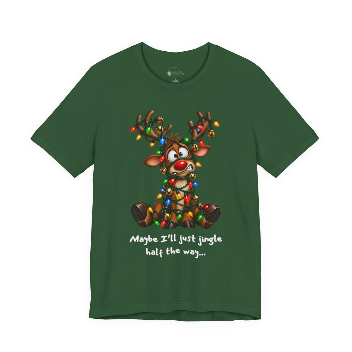 Festive Christmas Reindeer Unisex Jersey Short Sleeve Tee