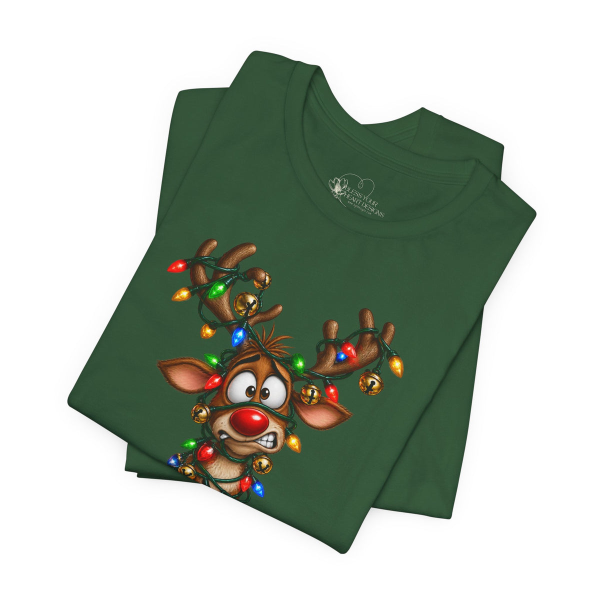Festive Christmas Reindeer Unisex Jersey Short Sleeve Tee