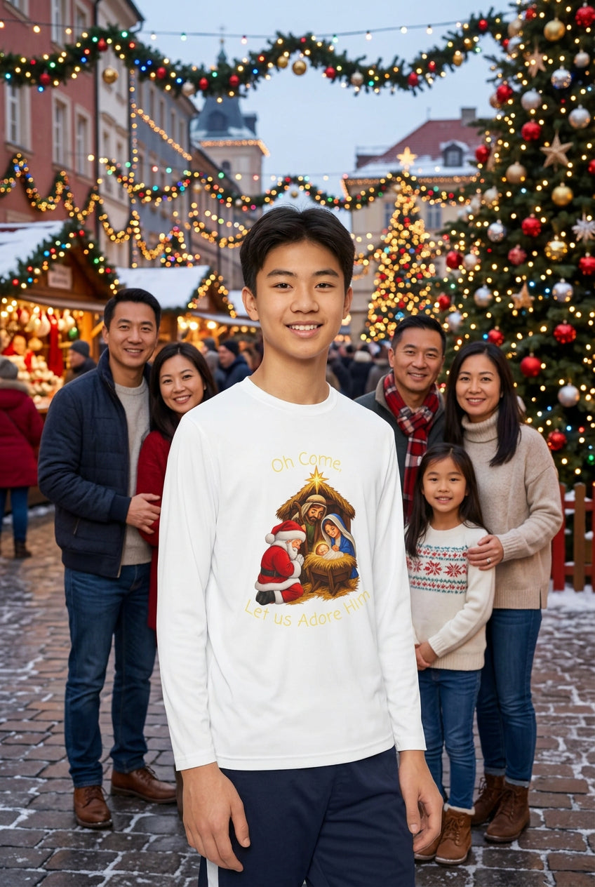 Christmas Nativity Youth Long Sleeve Tee