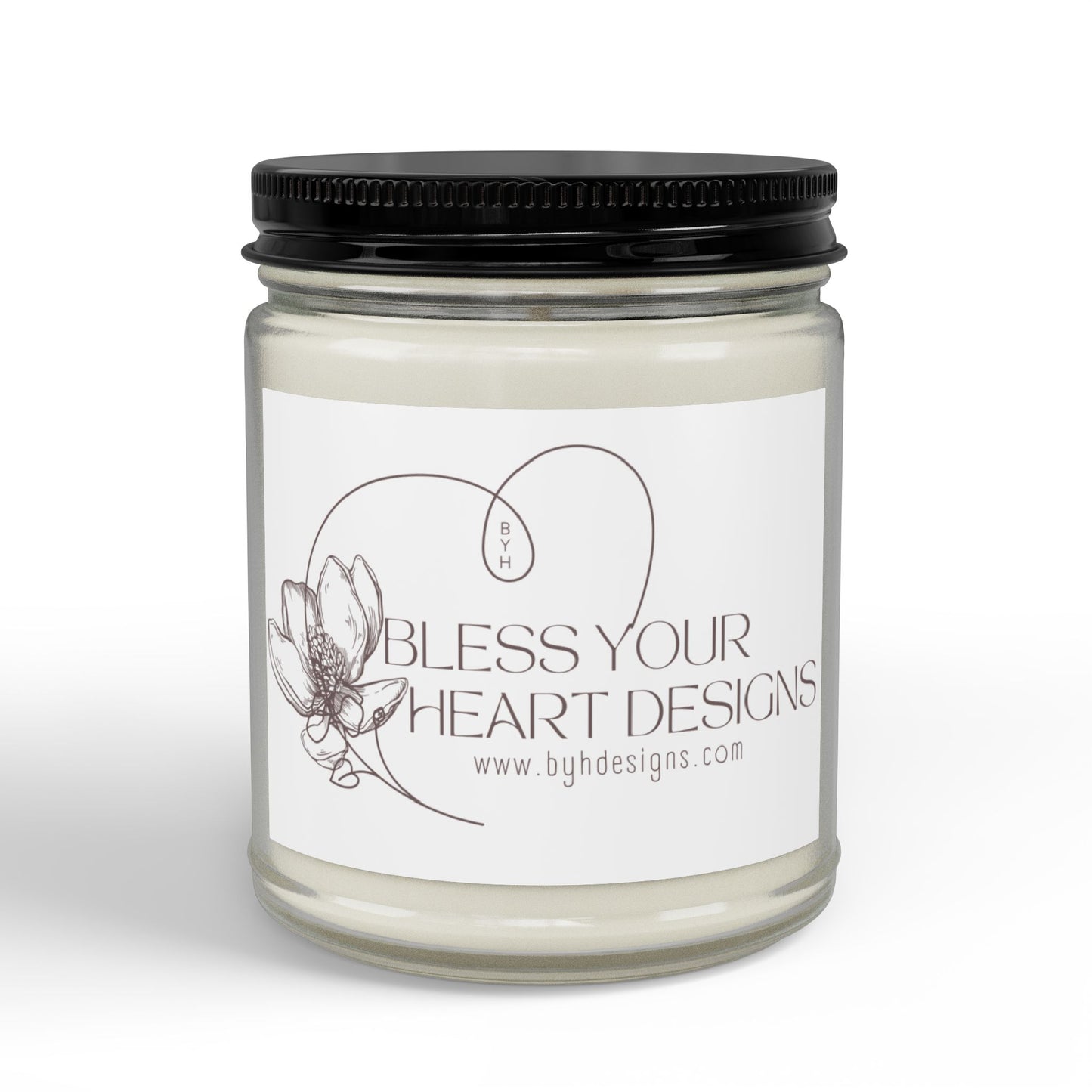 Soy Scented Candle Jar — Amber or Clear Glass with Black Lid (4 oz & 9 oz)
