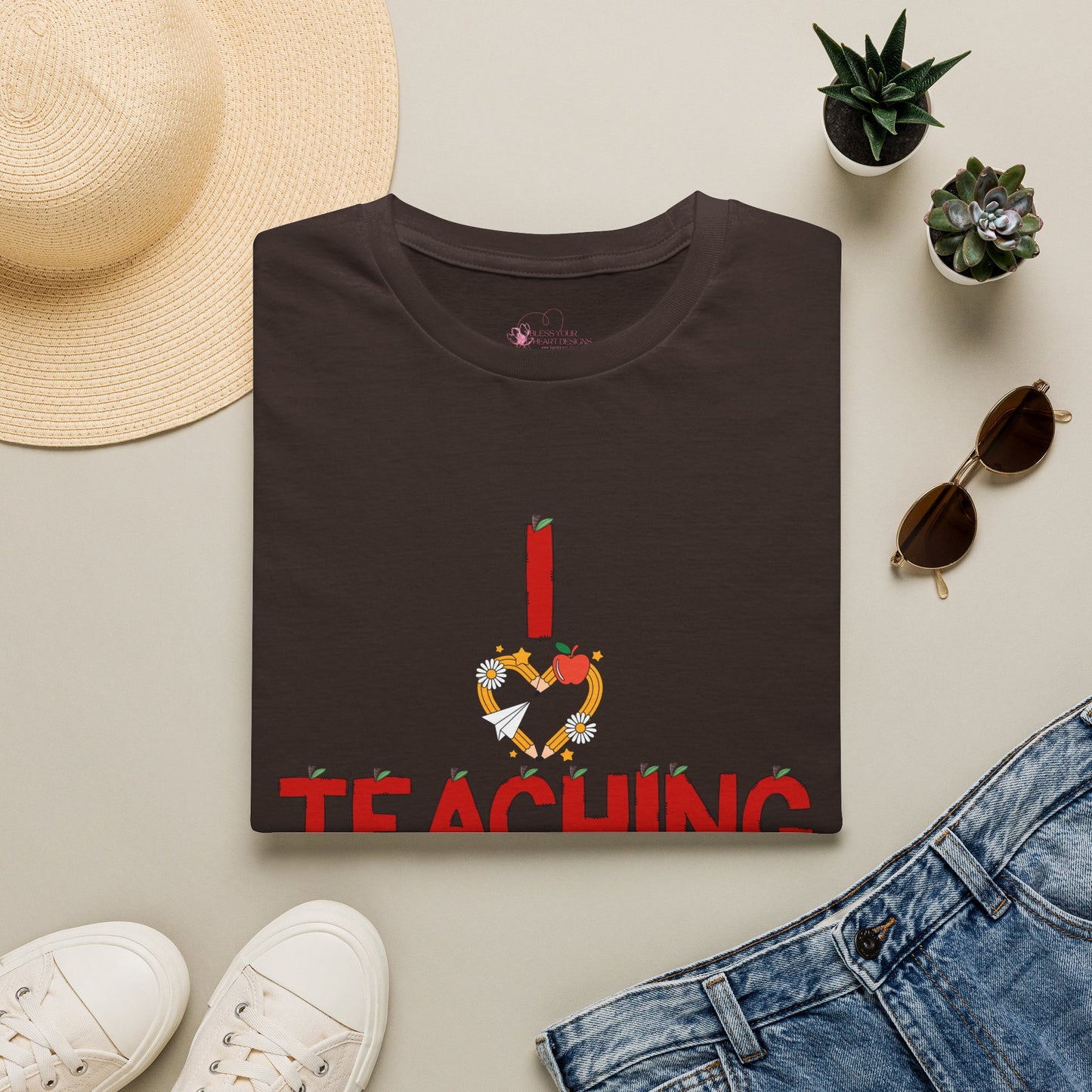 I Love Teaching T‑Shirt — Cute Apple & Pencil Teacher Tee