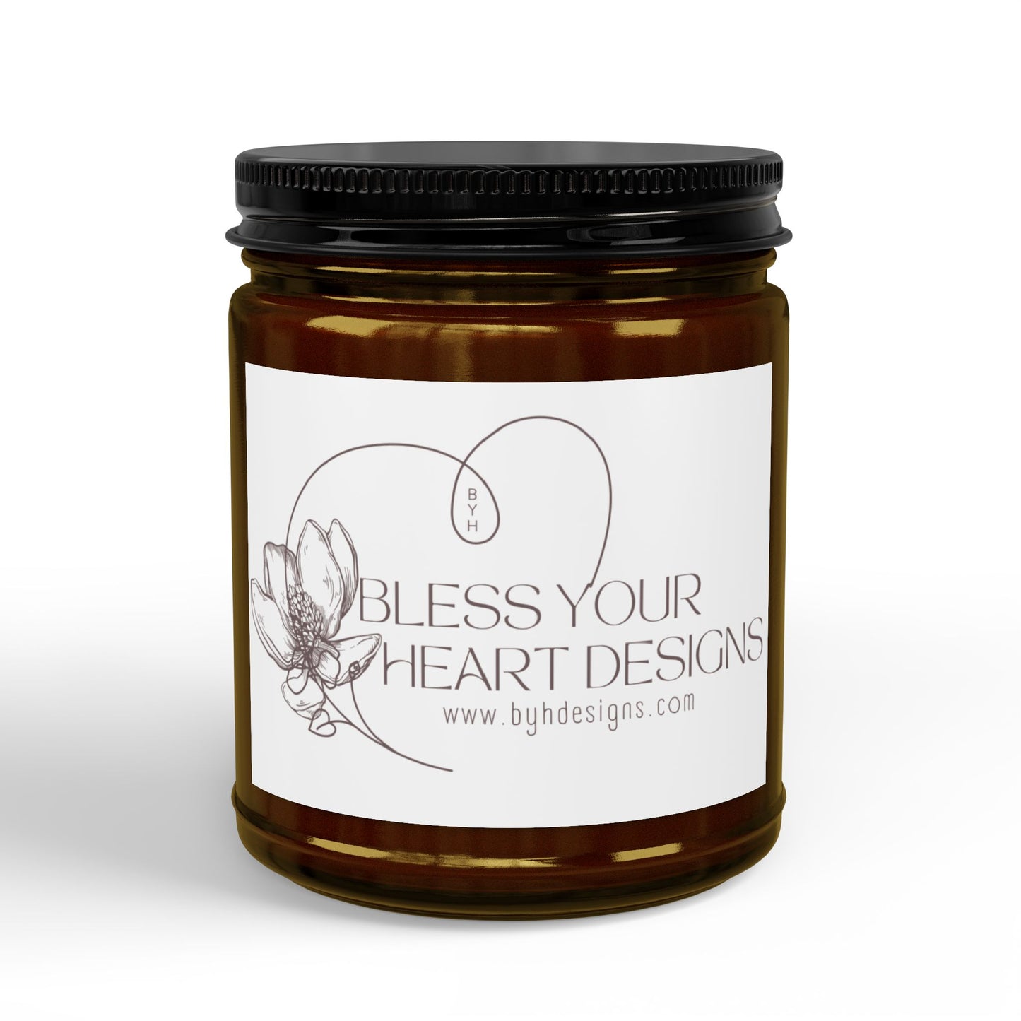 Soy Scented Candle Jar — Amber or Clear Glass with Black Lid (4 oz & 9 oz)