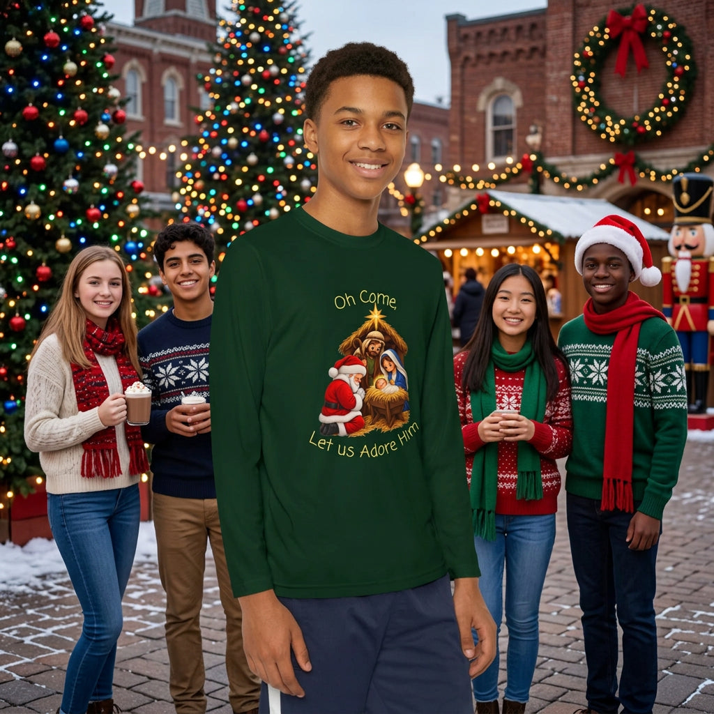Christmas Nativity Youth Long Sleeve Tee