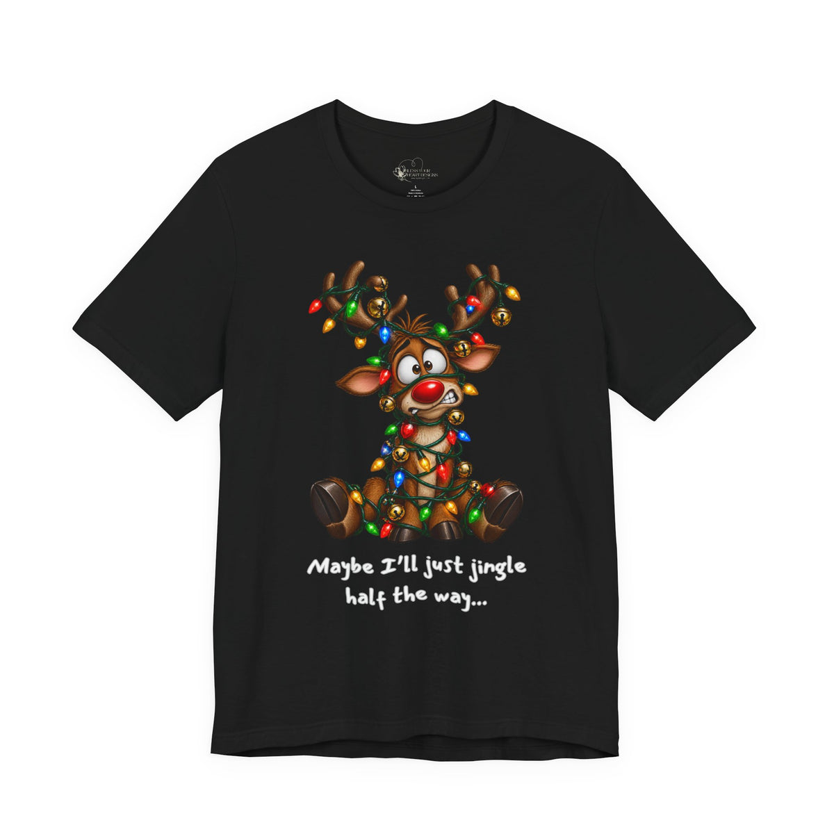 Festive Christmas Reindeer Unisex Jersey Short Sleeve Tee