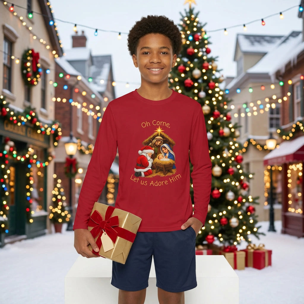 Christmas Nativity Youth Long Sleeve Tee