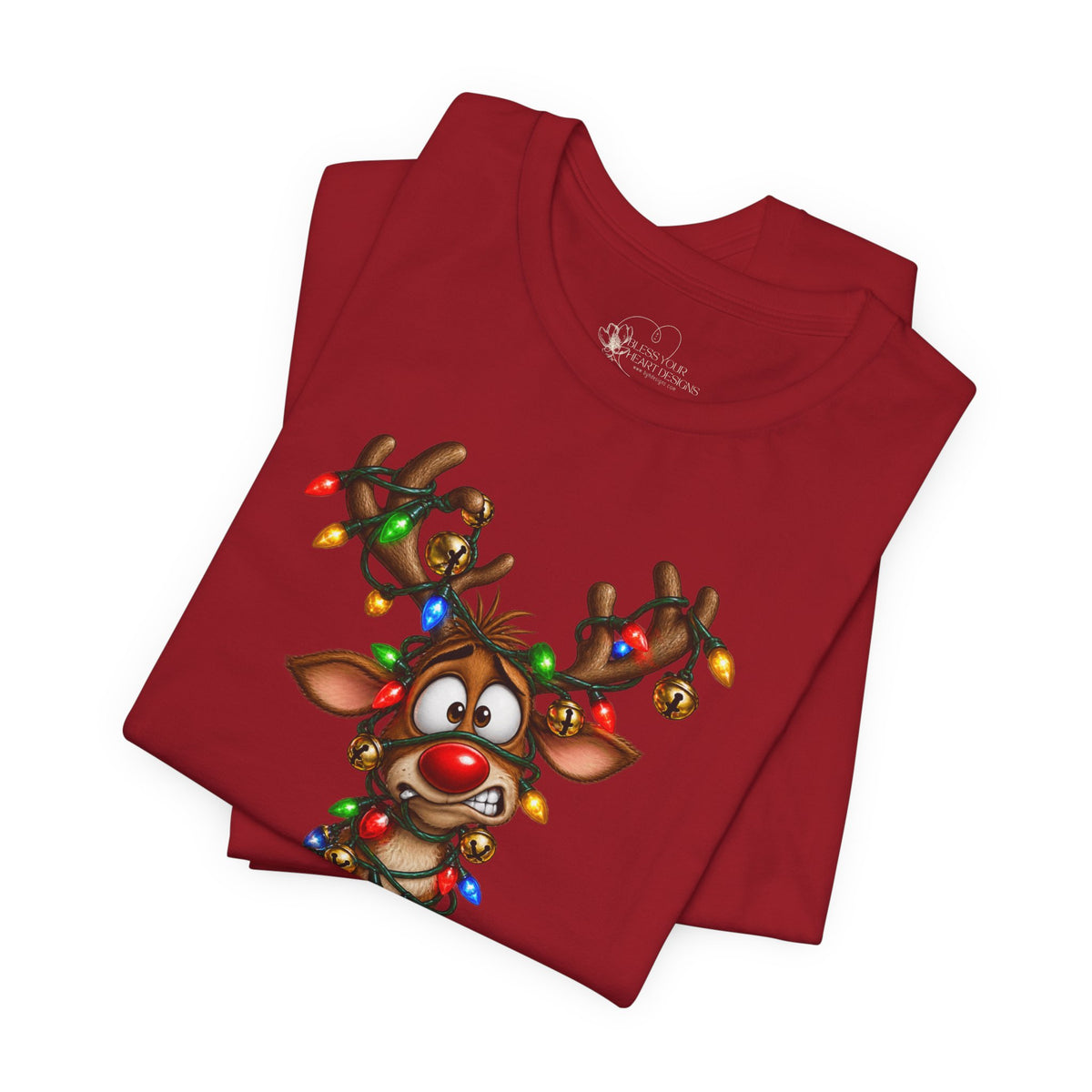 Festive Christmas Reindeer Unisex Jersey Short Sleeve Tee