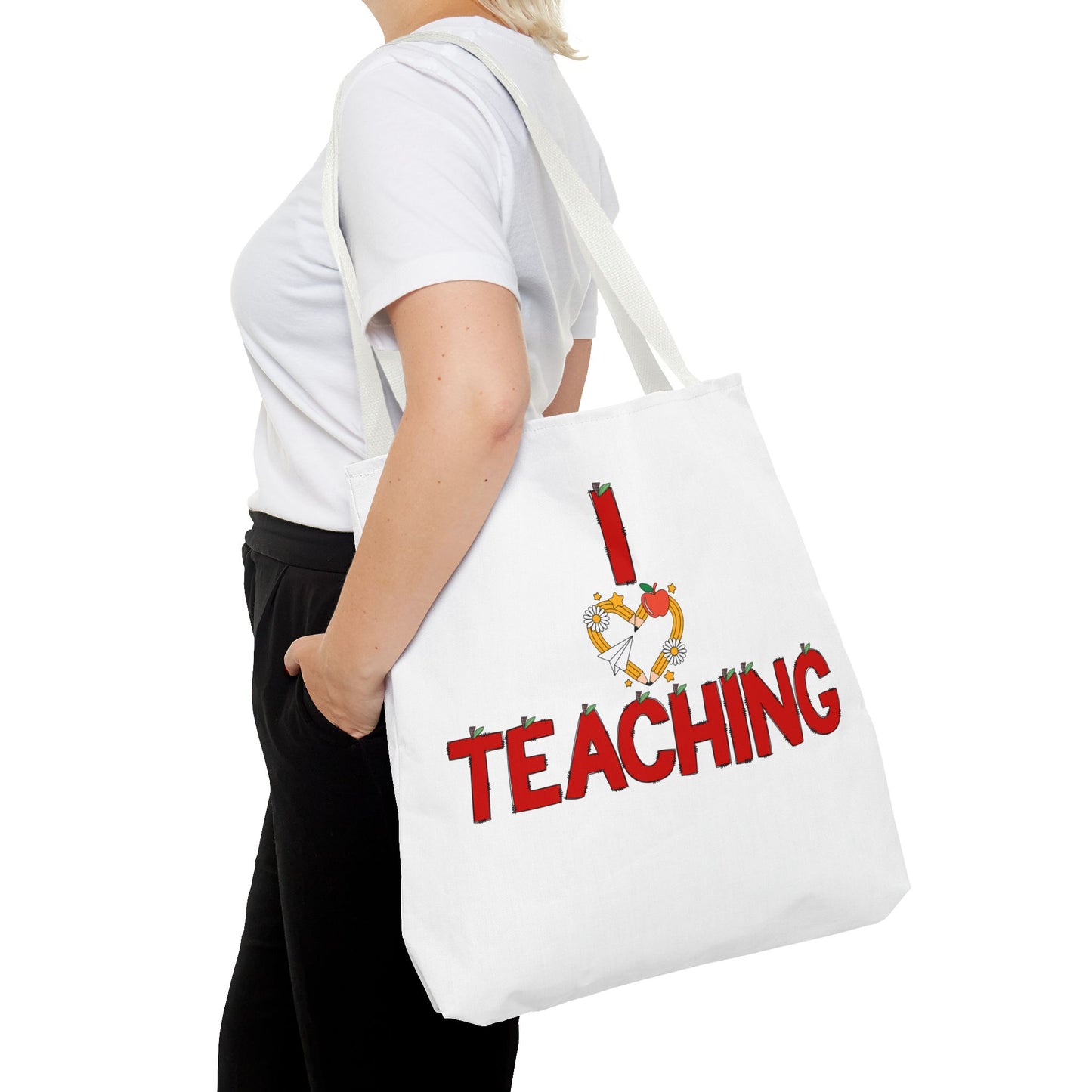 Teaching Tote Bag – "I Love Teaching" Teacher Gift Canvas Tote for Educators