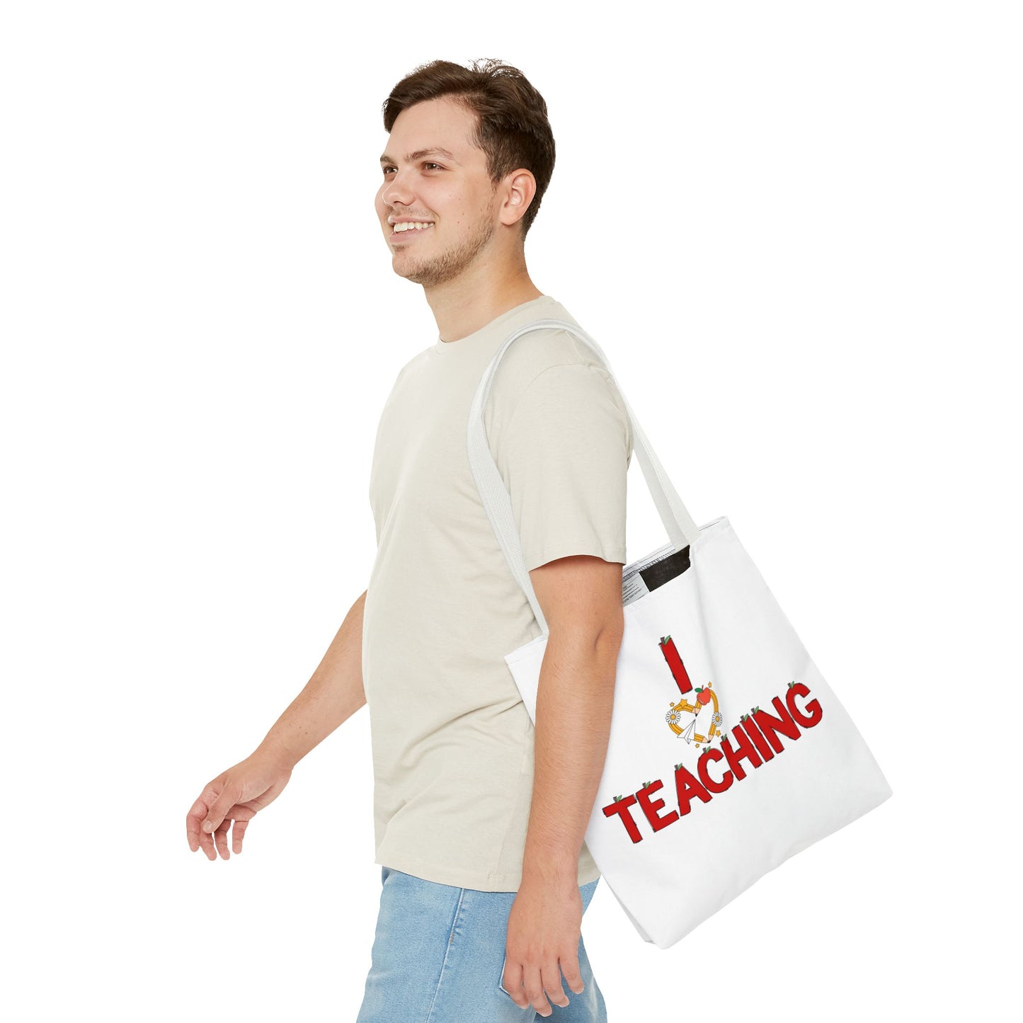 Teaching Tote Bag – "I Love Teaching" Teacher Gift Canvas Tote for Educators