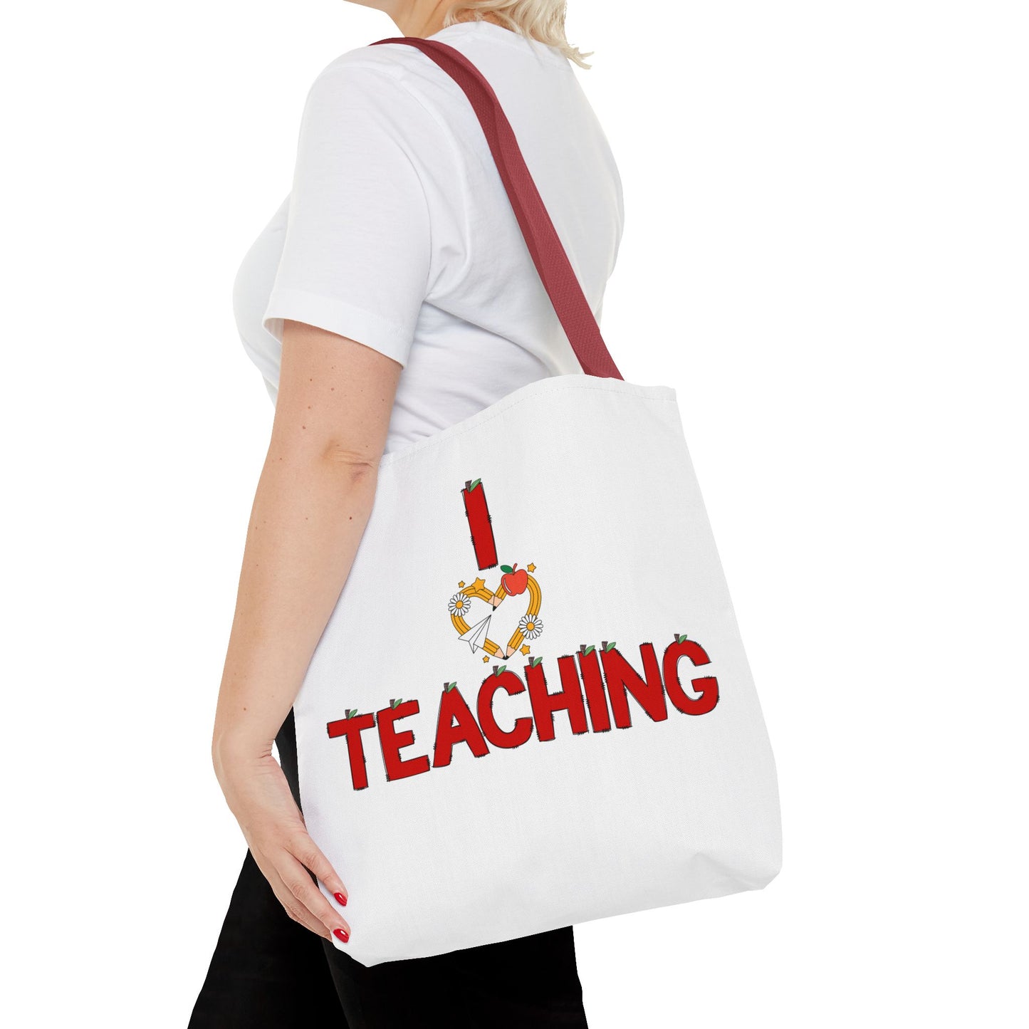 Teaching Tote Bag – "I Love Teaching" Teacher Gift Canvas Tote for Educators
