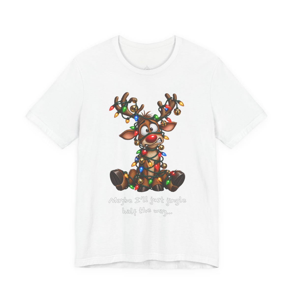 Festive Christmas Reindeer Unisex Jersey Short Sleeve Tee