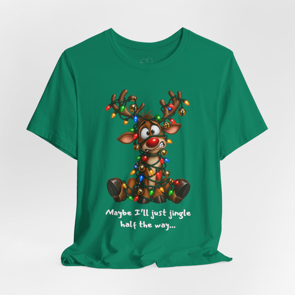 Festive Christmas Reindeer Unisex Jersey Short Sleeve Tee