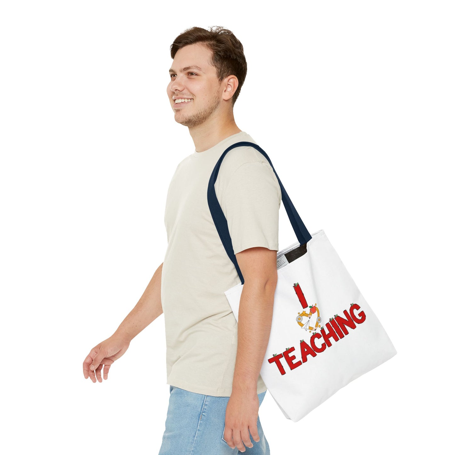 Teaching Tote Bag – "I Love Teaching" Teacher Gift Canvas Tote for Educators