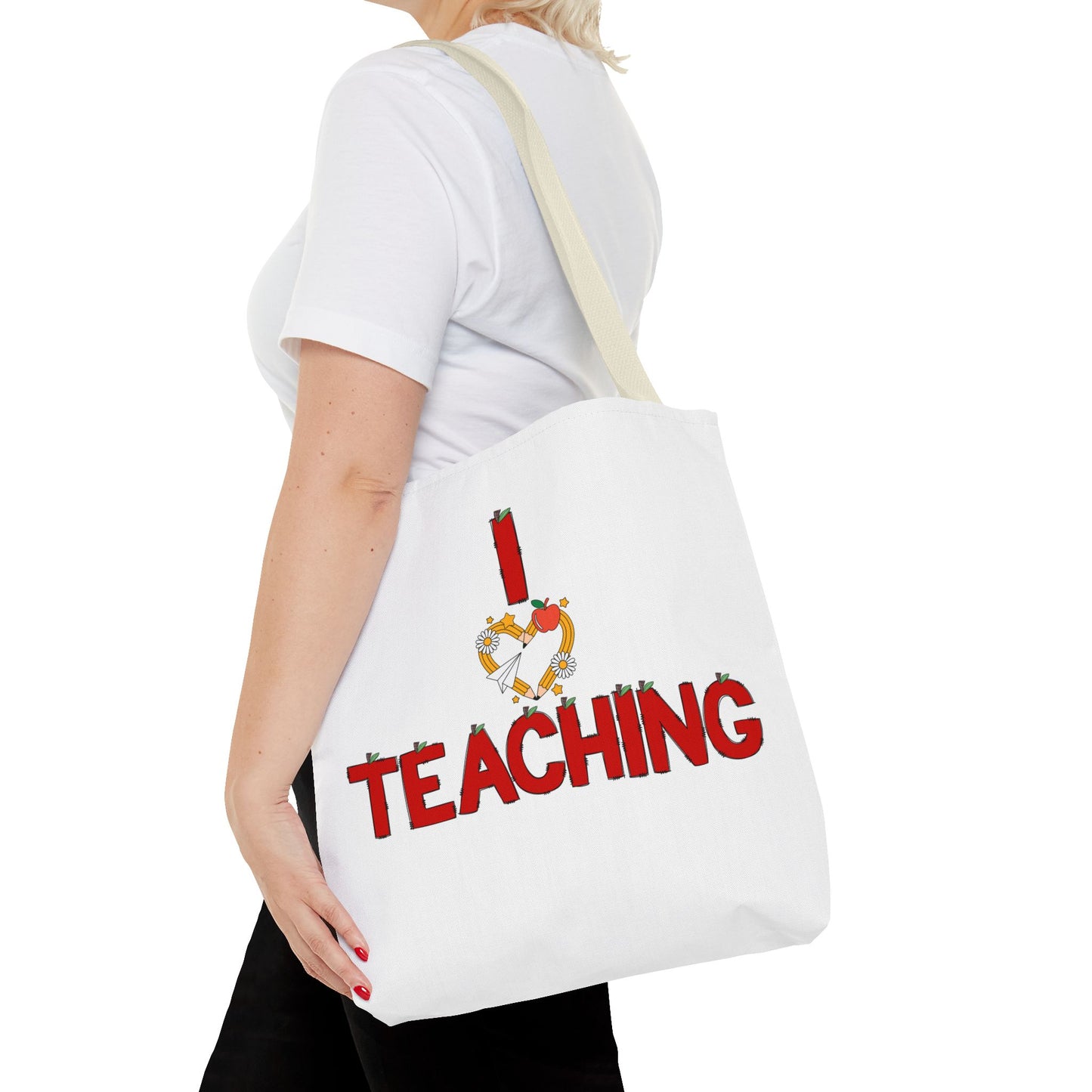 Teaching Tote Bag – "I Love Teaching" Teacher Gift Canvas Tote for Educators