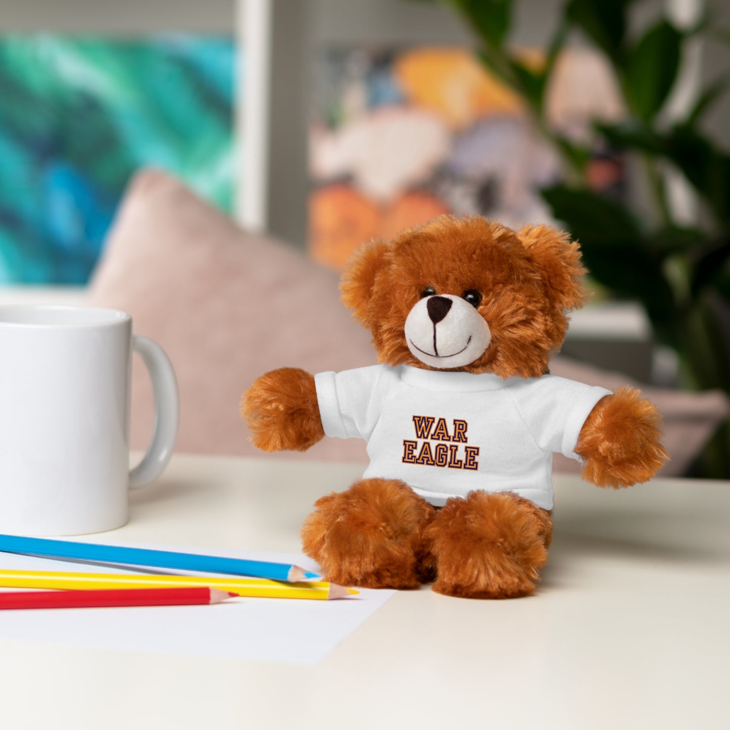 War Eagle Plush Bear with Tee — College Spirit Stuffed Animal