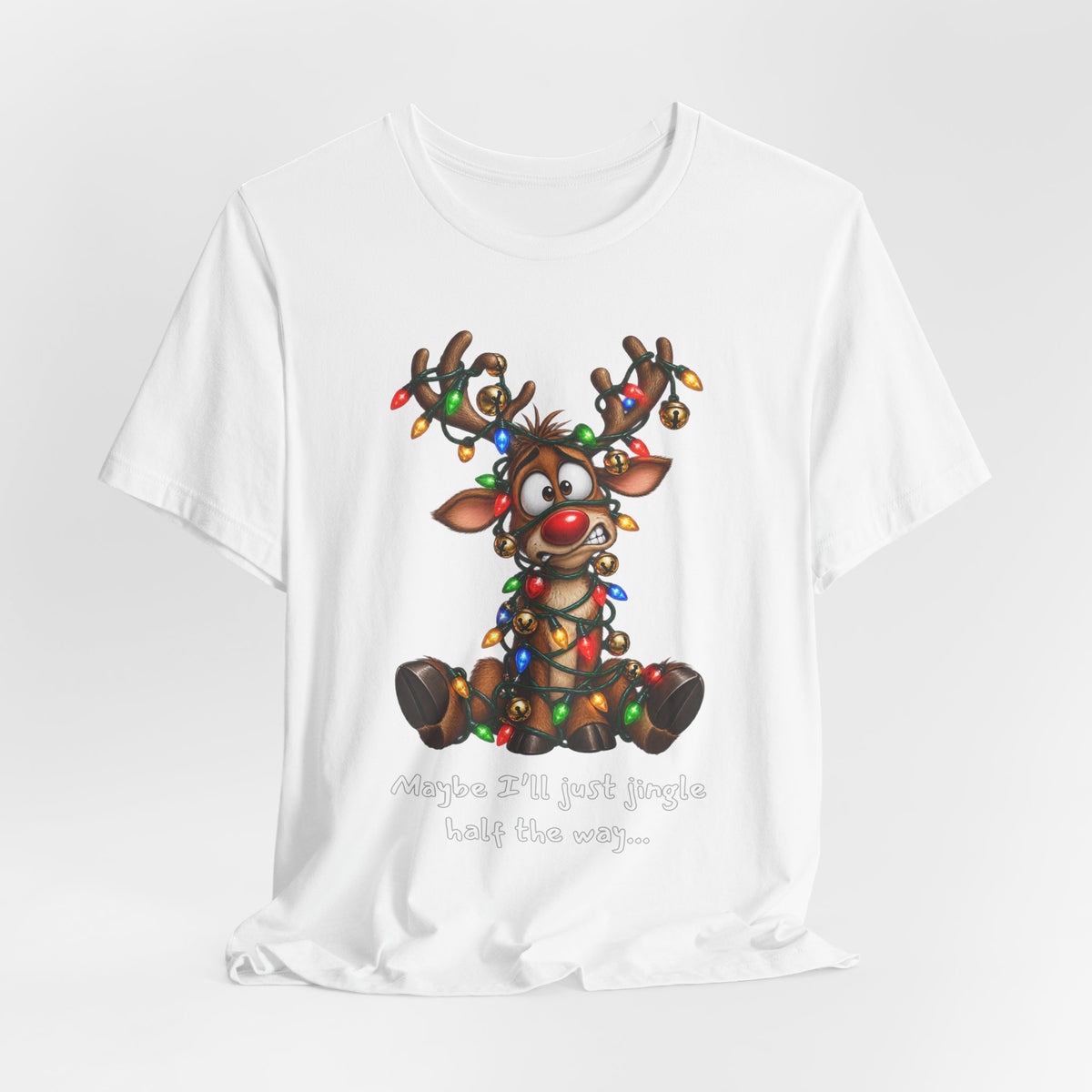 Festive Christmas Reindeer Unisex Jersey Short Sleeve Tee