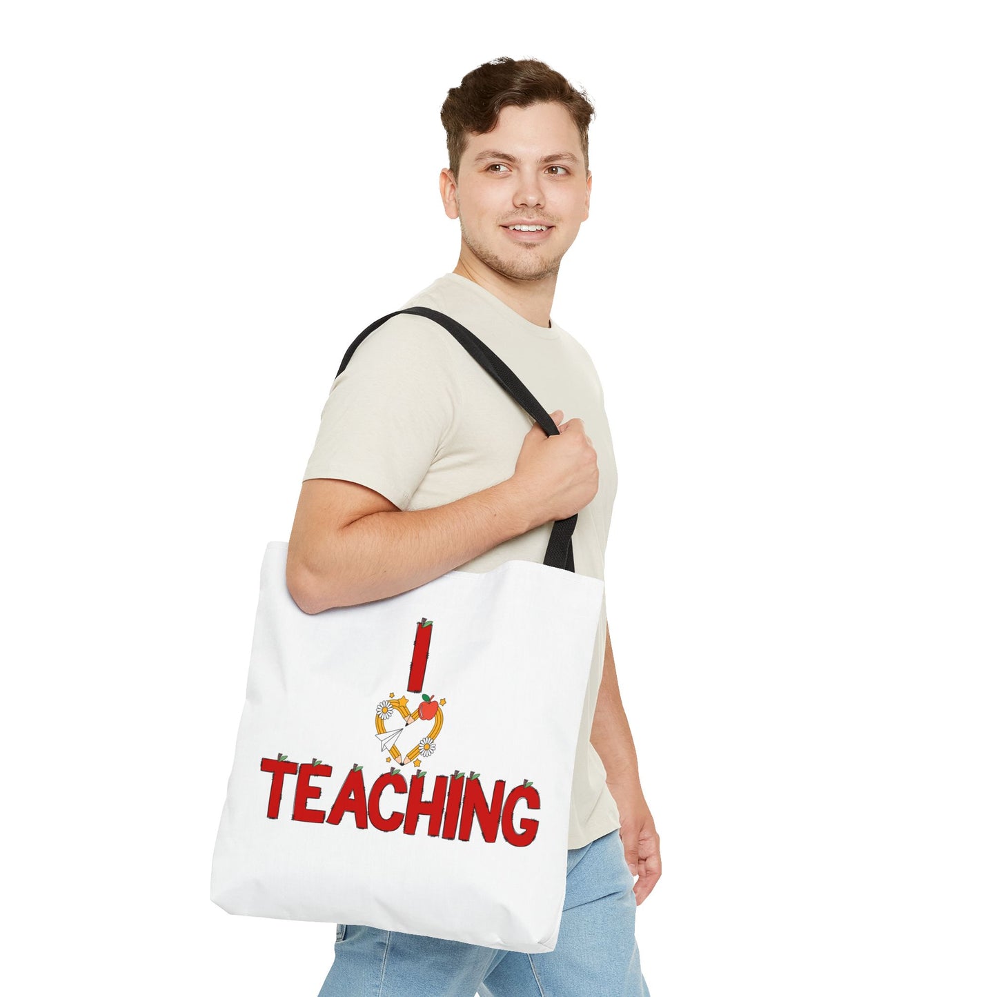 Teaching Tote Bag – "I Love Teaching" Teacher Gift Canvas Tote for Educators