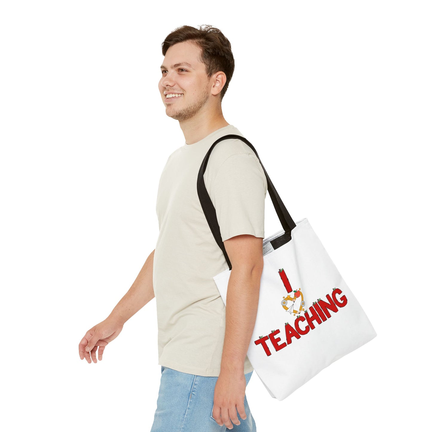 Teaching Tote Bag – "I Love Teaching" Teacher Gift Canvas Tote for Educators