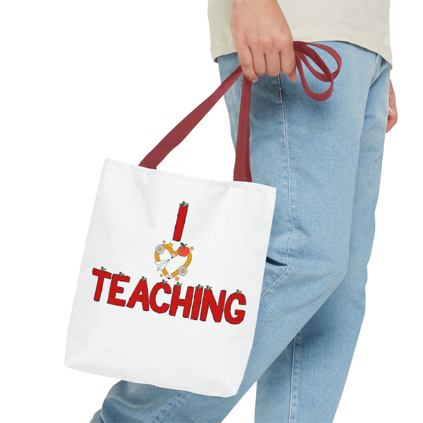 Teaching Tote Bag – "I Love Teaching" Teacher Gift Canvas Tote for Educators