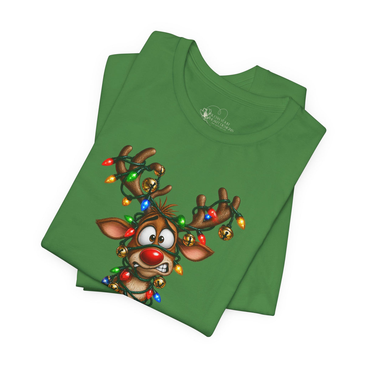 Festive Christmas Reindeer Unisex Jersey Short Sleeve Tee
