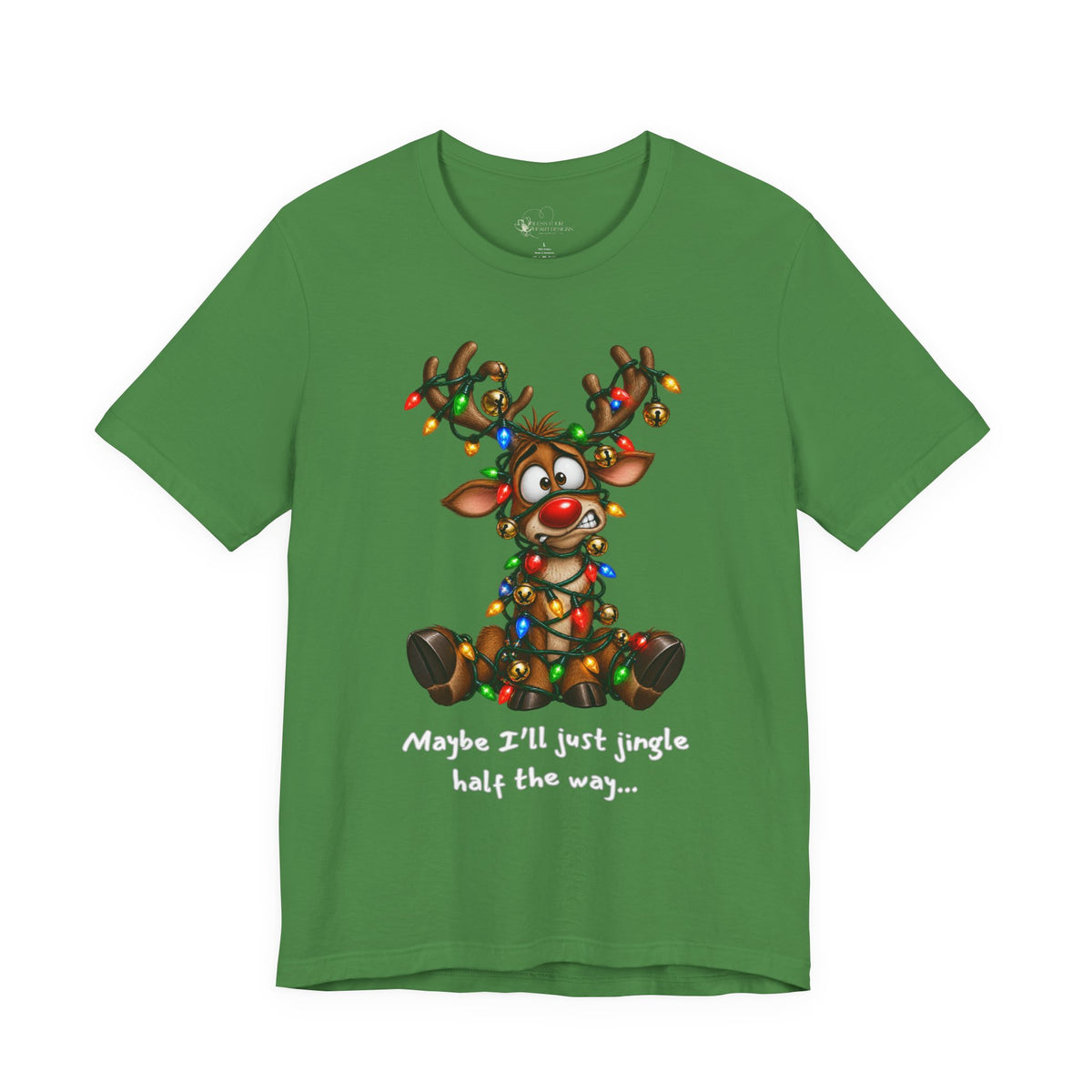 Festive Christmas Reindeer Unisex Jersey Short Sleeve Tee