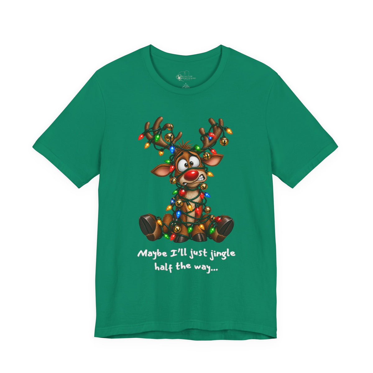 Festive Christmas Reindeer Unisex Jersey Short Sleeve Tee