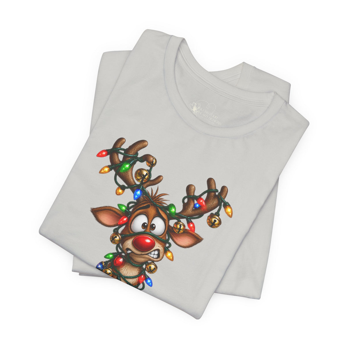 Festive Christmas Reindeer Unisex Jersey Short Sleeve Tee