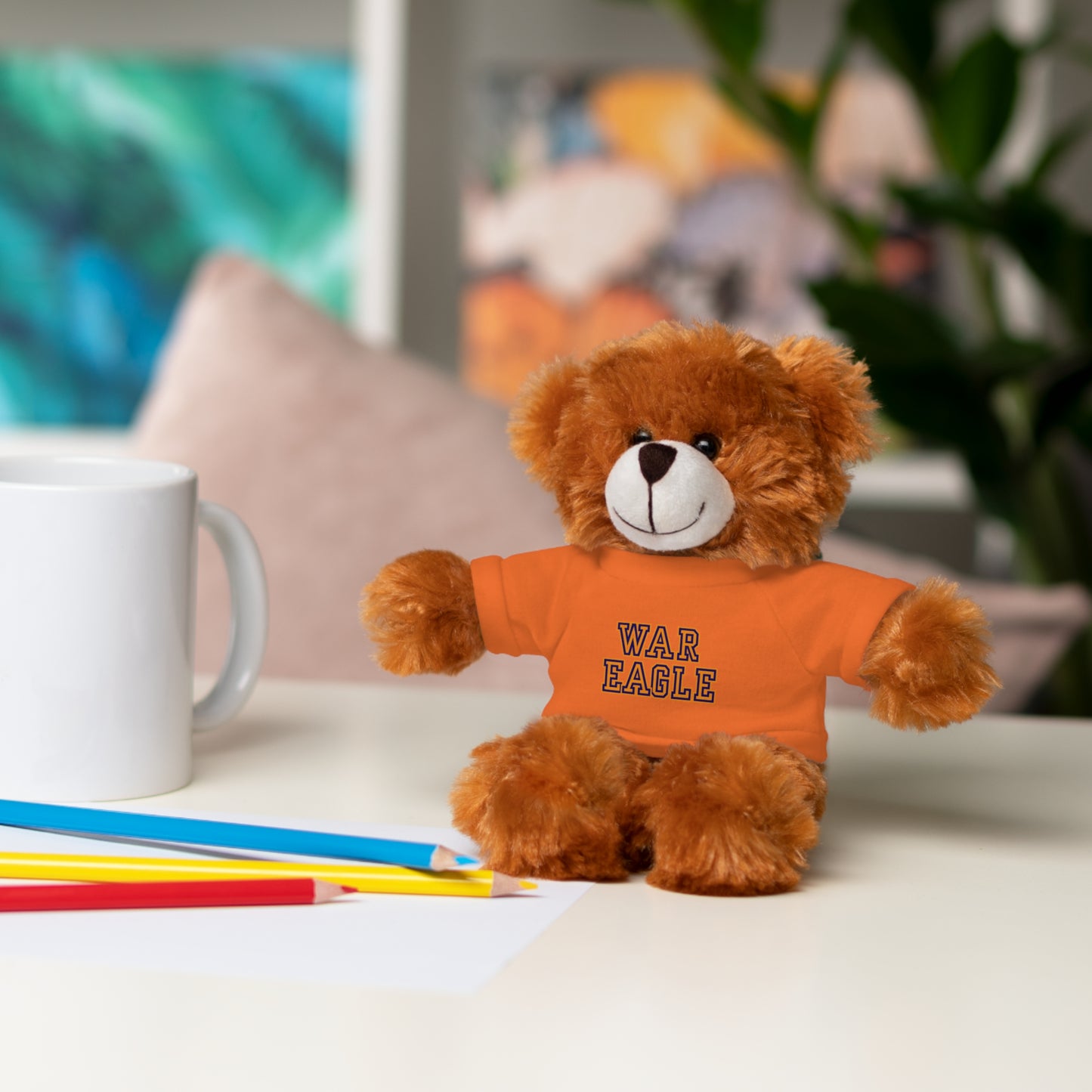 War Eagle Plush Bear with Tee — College Spirit Stuffed Animal