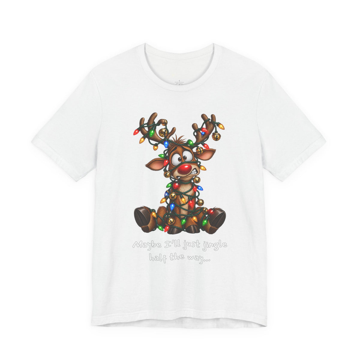 Festive Christmas Reindeer Unisex Jersey Short Sleeve Tee