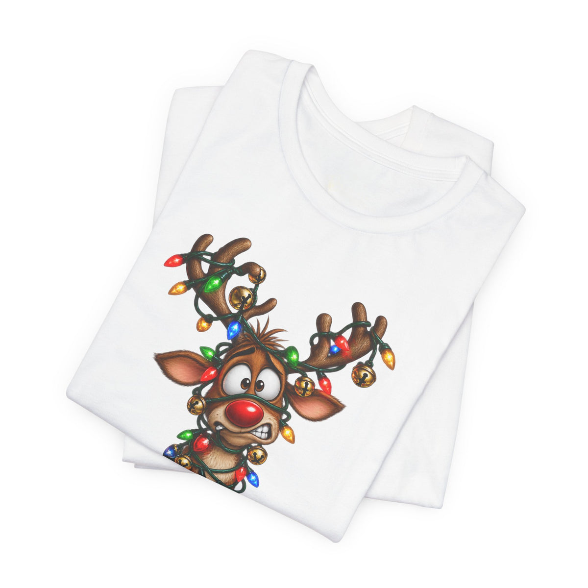 Festive Christmas Reindeer Unisex Jersey Short Sleeve Tee