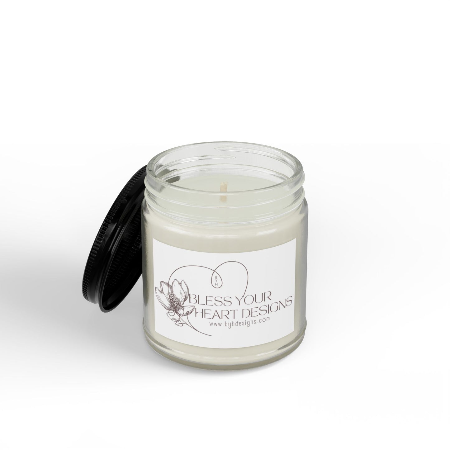 Soy Scented Candle Jar — Amber or Clear Glass with Black Lid (4 oz & 9 oz)